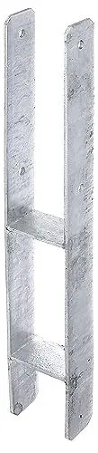 Produktbild: Alberts 213817 H-Pfostenträger | feuerverzinkt | lichte Breite 81 mm | Gesamthöhe 600 mm | Materialstärke 5 mm