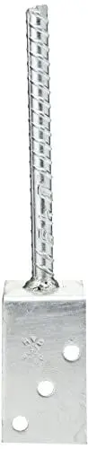 Produktbild: Alberts 213954 L-Pfostenträger | mit Betonanker aus Riffelstahl | feuerverzinkt | Breite 80 mm | Länge des Riffelstahl 200 mm