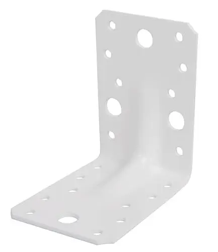 Produktbild: Alberts 330576 Schwerlast-Winkelverbinder mit Sicke | verzinkt, weiß kunststoffbeschichtet | 90 x 90 x 65 mm