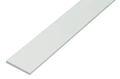 Produktbild: Alberts 479381 Flachstange | Kunststoff, weiß | 1000 x 20 x 2 mm