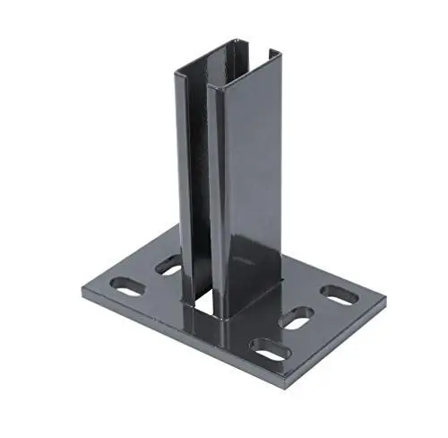 Produktbild: Alberts 686086 Pfostenträger für Zaunpfosten für Doppelstabmatten | zum Aufschrauben | feuerverzinkt, anthrazit kunststoffbeschichtet RAL 7016 | Platte 150 x 100 mm | für Pfosten 60 x 40 mm