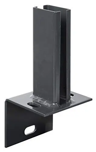Produktbild: Alberts 686116 Pfostenträger für Zaunpfosten auf L-Randsteinen | zum Aufschrauben | feuerverzinkt, anthrazit kunststoffbeschichtet RAL 7016 | Platte 120 x 120 mm | für Pfosten 60 x 40 mm