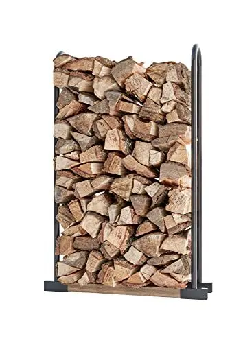 Produktbild: Alberts 824785 Kaminholzständer | schwarz | Kaminholzregal metall | Brennholzregal außen | Stapelhilfe für Kaminholz | mit verstellbarer Breite | Regal für Feuerholz | Holzregal Kaminholz innen