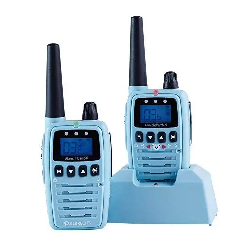 Produktbild: Albrecht Bambini Babysitter, 29870, strahlungsarmes Babyphone mit großer Reichweite, 2 Funkgeräte, Farbe: Blau