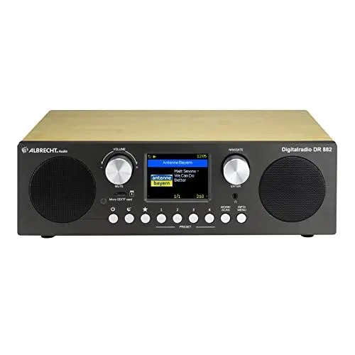 Produktbild: Albrecht DR 882 Digitalradio DAB+/UKW Farbdisplay, 27882, Fernbedienung, Weckfunktion, Stereo Musik und Podcast Streaming, Holzgehäuse in Bambus-Optik