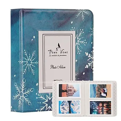 Produktbild: Album photo 64 pochettes pour Fujifilm Instax Mini 7s 8 8+ 9 25 50s 70 90, Polaroid Snap PIC-300, HP Sprocket, Kodak Mini Film 3 pouces. (Schneeflocke)