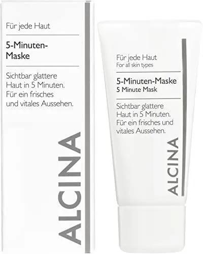 Produktbild: ALCINA 5-Minuten-Maske - 1 x 50 ml - Jede Haut - Gesichtsmaske für sichtbar glattere Haut und ein fühlbar verbessertes Hautbild - Mit Rotweinextrakt