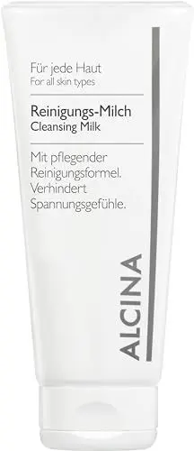 Produktbild: ALCINA Reinigungs-Milch - 1 x 150 ml - Jede Haut - Sanfte und milde Gesichtsreinigung für empfindliche, trockene Haut - Mit wertvollem Traubenkernöl