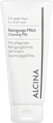 Produktbild: ALCINA Reinigungs-Milch - 1 x 150 ml - Jede Haut - Sanfte und milde Gesichtsreinigung für empfindliche, trockene Haut - Mit wertvollem Traubenkernöl