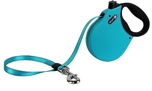 Produktbild: Alcott 5462-RLSHPW Abenteuer Rolleinen für Hunde Gurtleine 5 m lang Reflektstreifen im Gurt mit Soft Grauer Griff L blau, 50 kg