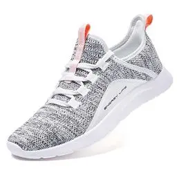 Produktbild: ALEADER Sneaker Damen Laufschuhe - Atmungsaktive Sportschuhe für Jogging, Workout, Freizeit drinnen Turnschuhe, barfussähnliche Schuhe für Damen Weiß Grau 39 EU
