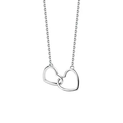 Produktbild: Aleasha Silber 925 Herz Halskette Ineinandergreifende Herz Kette Damen Mutter Tochter Kette Schmuck Geschenk