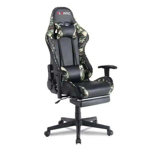 Produktbild: ALEAVIC Gaming Stuhl mit Fußstütze Racing Stuhl Ergonomischer Bürostuhl PC Gaming Sessel Hohe Rückenlehne. (camo)