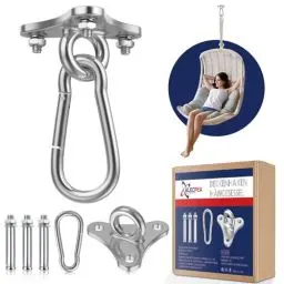 Produktbild: ALECPEA Deckenhaken Hängesessel Premium Edelstahl Halterung 400kg Tragekraft für Hängesessel | Hängematte | Slingtrainer | Boxsack | Yoga