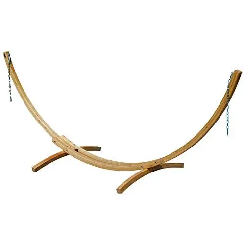 Produktbild: ALEOS. 350cm Hängemattengestell Gestell aus Holz Lärche Natur ohne Hängematte (nur Gestell) komplett mit Schrauben