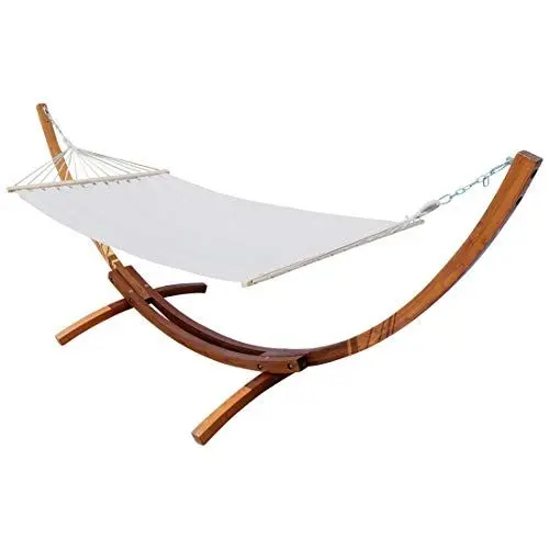 Produktbild: ALEOS. 350cm Hängemattengestell Lucia Hängematte mit Gestell aus Holz Lärche mit Stabhängematte