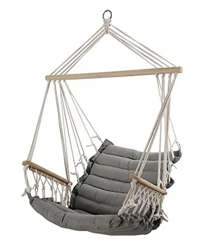 Produktbild: ALEOS. Design Hängesessel Maly-Indoor Hängekorb Schwebesessel Stoffsessel mit extrem gemütlichem Sitz Kissen 6cm dick inkl. Armlehnen (ohne Hängesesselstell)