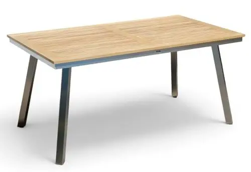 Produktbild: ALEOS. Edelstahl Teak Gartentisch 160x90 cm Holztisch Esstisch Tisch Massive Ausführung A-Grade Teakholz Modell: Nassau