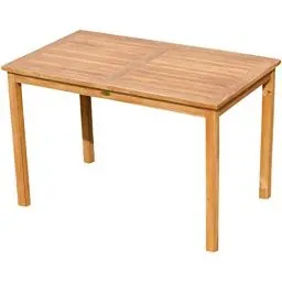 Produktbild: ALEOS. echt Teak Holztisch 120x70 cm Gartenmöbel Gartentisch Garten Tisch Holz sehr robust aus der Serie Alpen