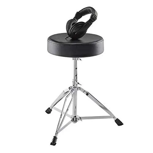 Produktbild: Alesis Drum Essentials Bundle – Komplettes E-Drum Set Zubehörpaket, inklusive Schlagzeughocker und ohrumschließende Kopfhörer