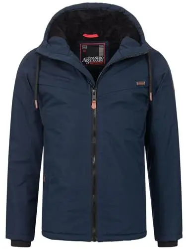 Produktbild: ALESSANDRO SALVARINI Herren Winter Jacke warm mit Kapuze AS-331 (AS-331-Navy-Gr.M)