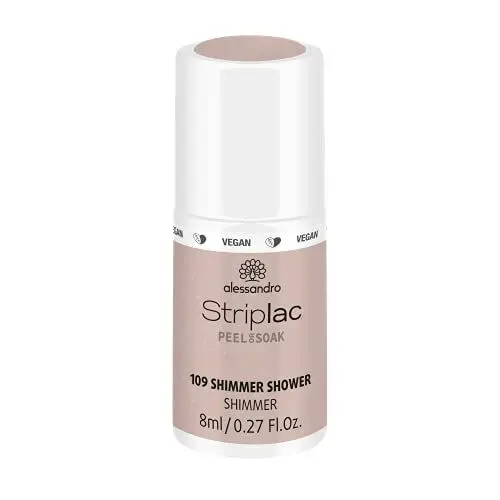 Produktbild: alessandro Striplac Peel or Soak -VEGAN- SHIMMER SHOWER, LED-Nagellack in schimmernden Beige-Rosa, Für perfekte Nägel in 15 Minuten, 8 ml