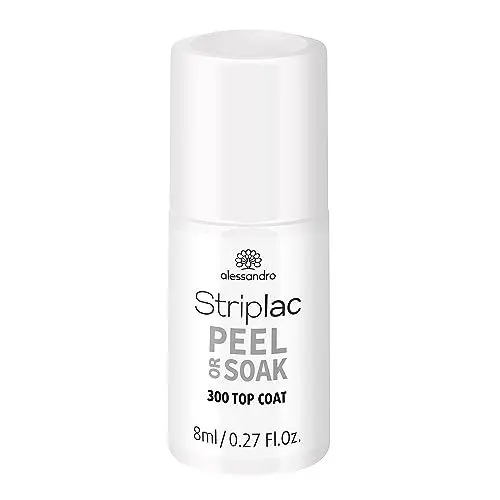 Produktbild: alessandro Striplac Peel or Soak -VEGAN- Top Coat – LED-Überlack für eine perfekt glänzende Farblackierung - Für perfekte Nägel in 15 Minuten, 8ml