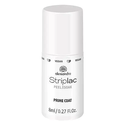 Produktbild: alessandro Striplac Prime Coat – UV Base Coat für extra langen Halt bei Striplac – Ideal als Vorbereitung für die Maniküre – Vegan und tierversuchsfrei – 8 ml