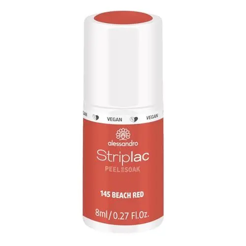 Produktbild: alessandro Striplac UV-Nagellack Beach Red – Schonend und langanhaltend – Einfache Entfernung dank Peel-Off-Technologie – Vegan und tierversuchsfrei – 8 ml