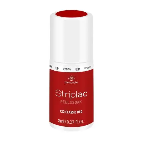 Produktbild: alessandro Striplac UV-Nagellack Classic Red – Schonend und langanhaltend – Einfache Entfernung dank Peel-Off-Technologie – Vegan und tierversuchsfrei – 8 ml