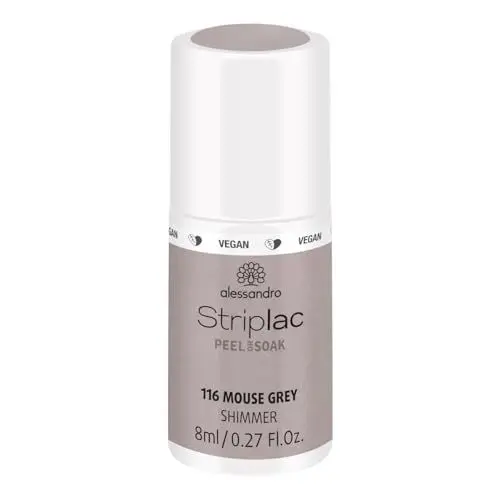 Produktbild: alessandro Striplac UV-Nagellack Mouse Grey – Schonend und langanhaltend – Einfache Entfernung dank Peel-Off-Technologie – Vegan und tierversuchsfrei – 8 ml