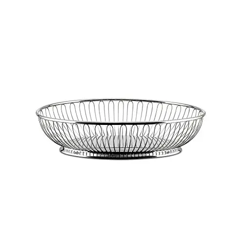 Produktbild: Alessi 829 Drathkorb, oval aus Edelstahl , 4.5 x 28 x 4.5 cm, Silber