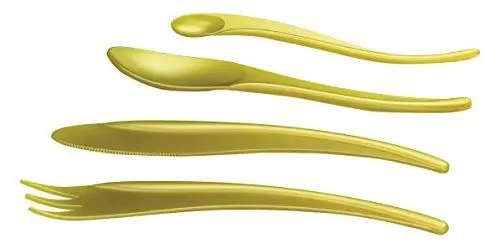 Produktbild: Alessi Besteckset, thermoplastischem Harz, Gelb, 5.5 x 23.5 x 22.5 cm, 6-Einheiten