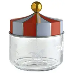Produktbild: Alessi Circus MW30/50 - Küchengefäß für Design-Lebensmittel, in Screen-bedrucktes Glas mit Deckel in Beilband, 50 cl, Bunt