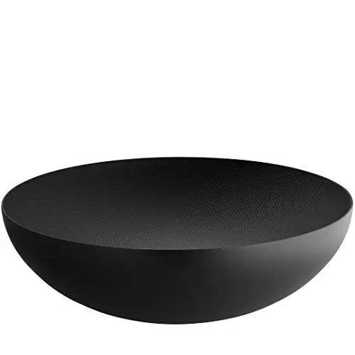 Produktbild: Alessi Double DUL02/32BT - Design Doppelwandige Schale aus Stahl, Epoxidharzlackiert, Schwarz Mit Reliefdekor