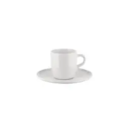 Produktbild: Alessi Itsumo NF07/76S - Set Bestehend aus Eine Mokka-Obertasse und Untertasse für den Täglichen Gebrauch, Minimalistische Ästhetik, aus Weißem Porzellan, Durchmesser 12,5 cm