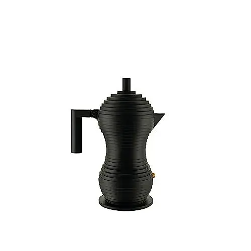 Produktbild: Alessi Pulcina MDL02/3 BB - Design-Espresso-Kaffeemaschine, aus Aluminiumguss mit Griff und Knopf aus PA, 3 Tassen, Schwarz