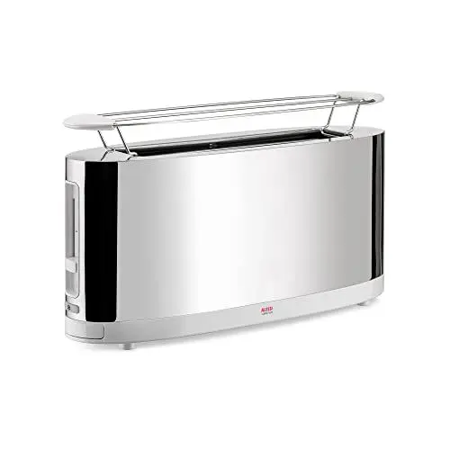 Produktbild: Alessi SG68 W Design Toaster mit Brötchenaufsatz, aus Edelstahl und PC, weiß