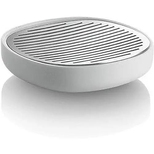 Produktbild: Alessi | Birillo PL04 W - Design Seifenschale aus PMMA und 18/10 Edelstahl, Weiss,Ã˜ 11cm, H 3cm
