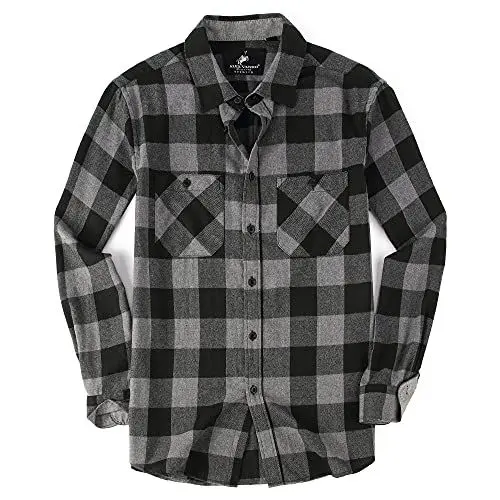 Produktbild: Alex Vando Herren Flanellhemd Langarm Regular Fit Kariertes Karohemd Arbeitshemd Holzfällerhemd Flanell Shirt für Herren