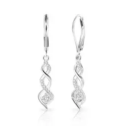 Produktbild: ALEXCRAFT Zirkonia Ohrringe Silber 925 Hängend für Damen für Frauen Freundin Mama Mädchen