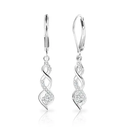 Produktbild: ALEXCRAFT Zirkonia Ohrringe Silber 925 Hängend für Damen für Frauen Freundin Mama Mädchen