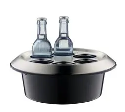 Produktbild: alfi KONFERENZBOY, caviar black, Konferenzkühler aus Kunststoff mit Edelstahlabdeckung, Tischkühler für 6 Flaschen bis 0,33l, Aktivkkühlung mit Kühlakku, Bewirtung für Meeting, Konferenz, BPA-frei
