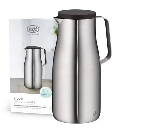 Produktbild: alfi STUDIO TT 1,5l, stainless steel, Isolierkanne aus doppelwandigem Edelstahl mattiert, hält 12 Stunden warm, 24 Stunden kalt, Drehverschluss, Öffnung groß, Thermoskanne, spülmaschinenfest, BPA-frei