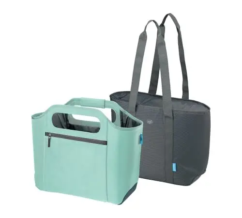 Produktbild: alfi ISO Bag 2in1 23 Liter, Mint Green, Thermo-Kühltasche aus Polyester mit extra Tragetasche, isolierte Einkaufstasche für Einkäufe, Schwimmbad, Sauna, Isoliertasche, flexibel, auswaschbar
