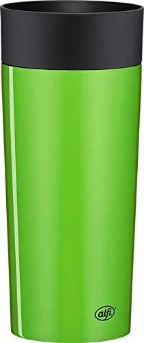 Produktbild: alfi Thermobecher isoMug Plus, Kaffeebecher to go Edelstahl lime 350ml, Isolierbecher mit Druckknopf, auslaufsicher, zerlegbarer Verschluss, 5627.282.035 spülmaschinenfest, 4 Stunden heiß, BPA Frei