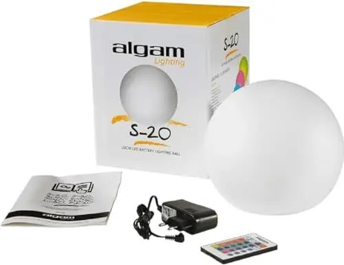 Produktbild: ALGAM LIGHTING - Leuchtende Deko-Kugel - 20cm - LED 16 Farben 4 Modi - Fernbedienung, Leuchtdauer 12H, Wiederaufladbar, Regenfest - Outdoor-Deko Garten, Pool, Bar, Wohnzimmer