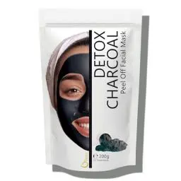 Produktbild: Alginate Peel-Off Feuchtigkeitspuder Maske, Mitesserentferner Gesichtsmaske Vegan, kein Abwaschen, Peeling und Porenreinigung 200 g + freie Dosis (Detox-Holzkohle-Maske)