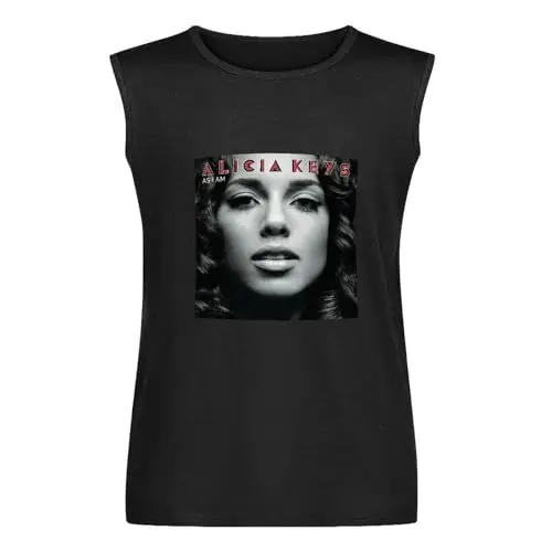 Produktbild: Alicia Keys As I Am Fashion Cotton Mens Men's Vests Tank Tops O-Neck 100% Cotton Undershirts Unisex Sleeveless T-Shirt S