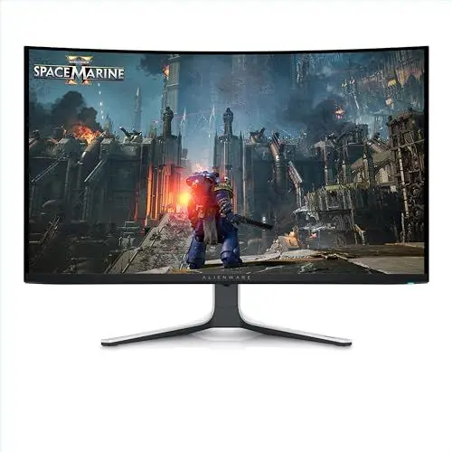 Produktbild: Alienware AW3225QF 32 Zoll 4K UHD (3840x2160) 1700R Curved Gaming Monitor, 240Hz, QD OLED, 0.03ms, NVIDIA G-SYNC Kompatibel, HDR, Dolby Vision, USB-C, DisplayPort, 2X HDMI, 4X USB, 3 Jahre Garantie